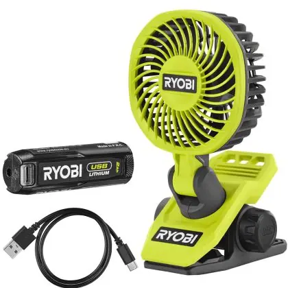 Aku ventilátor RYOBI RCF4-120G USB Lithium Nízká Cena