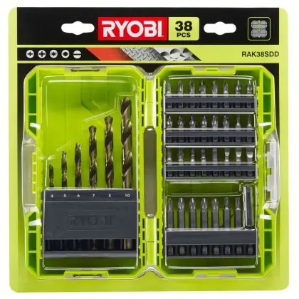 Sada vrtacích a šroubovacích bitů RYOBI RAK38SDD 38 ks Levný