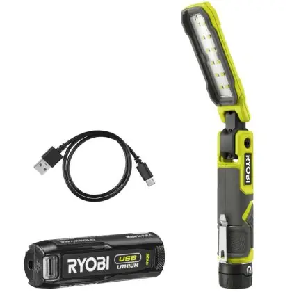 Rychlé Dodání Aku svítilna RYOBI RLI4-120G USB Lithium