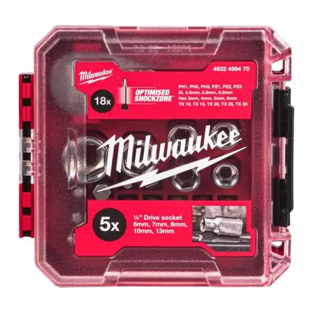 Vrácení Zdarma Sada kompaktní ráčny 1/4˝ a nástrčných hlavic MILWAUKEE kompatibilní s PACKOUT™ 25 ks