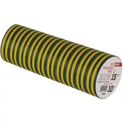 Izolační páska EMOS PVC 15 mm / 10 m zelenožlutá 10 ks Novinka