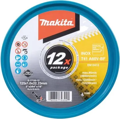 Omezená Nabídka Sada řezných kotoučů na nerez MAKITA 125x1,0x22,23 mm 12 ks