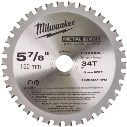 Pilový kotouč na kov MILWAUKEE F 150 x 20 mm 34 zubů Vysoce Kvalitní