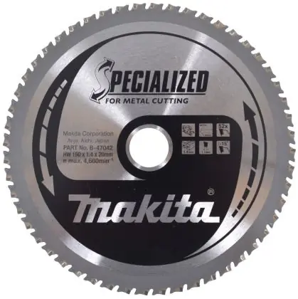 Nejprodávanější Pilový kotouč MAKITA TCT na tenký plech 150x20 mm 52 zubů