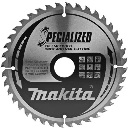 Cenová Bomba Pilový kotouč se zapuštěnými zuby MAKITA 185 x 30 mm 40 zubů