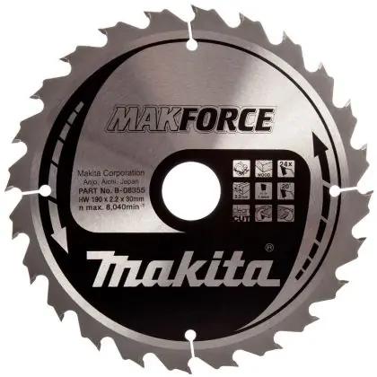 Poslední Šance Pilový kotouč MAKITA MAKFORCE 190 x 30 mm 24 zubů