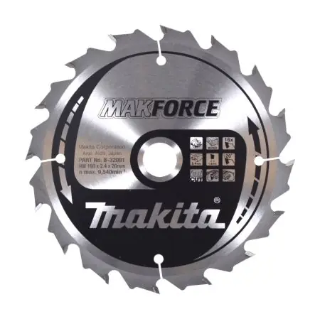 Nová Kolekce Pilový kotouč MAKITA MAKFORCE 160 x 20 mm 16 zubů