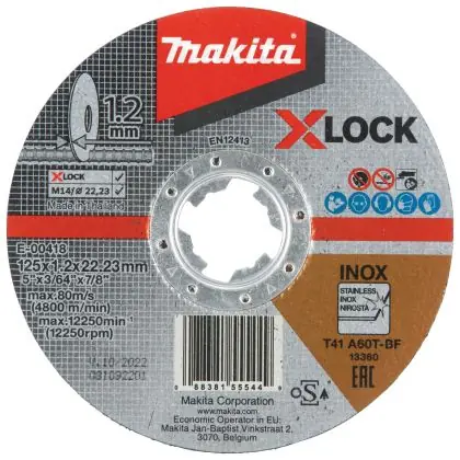 Řezný kotouč na nerez MAKITA X-LOCK 125 x 1,2 mm Cenová Bomba