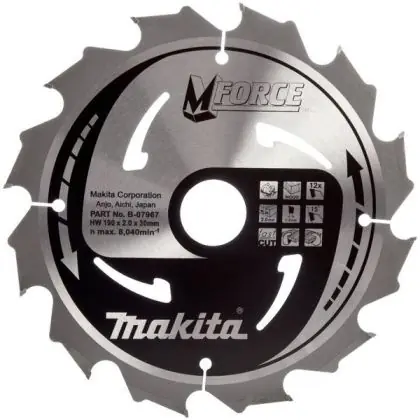 Výprodej Pilový kotouč MAKITA MFORCE 190 x 30 mm 12 zubů
