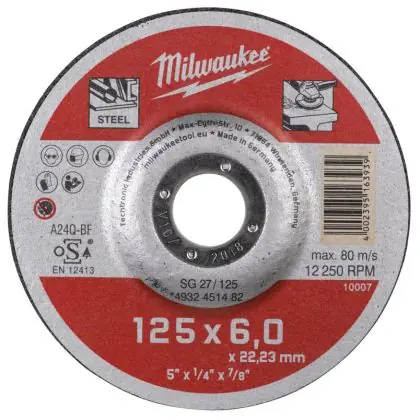Brusný kotouč na kov MILWAUKEE SG 27 125x6,0x22,2 mm Speciální Cena
