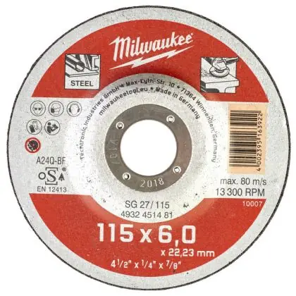 Akce Brusný kotouč na kov MILWAUKEE SG 27 115x6,0x22,2 mm