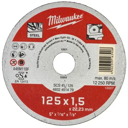 Super Cena Řezný kotouč na kov MILWAUKEE SCS 41 125x1,5x22,2 mm