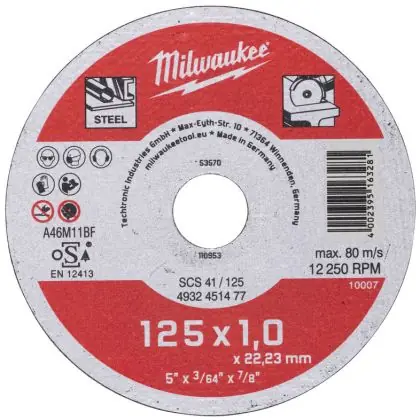 Kup Teď Řezný kotouč na kov MILWAUKEE SCS 41 125x1,0x22,2 mm