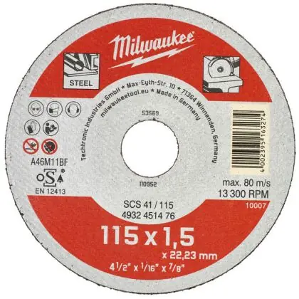 Řezný kotouč na kov MILWAUKEE SCS 41 115x1,5x22,2 mm Novinka