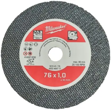 Řezný kotouč na kov MILWAUKEE SCS 41 PRO+ 76x1,0x10 mm 5 ks Must-Have