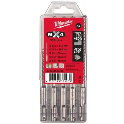Sada vrtáků MILWAUKEE SDS-Plus MX4 5,5 - 8 mm 5 ks Značkový