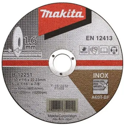 Řezný kotouč nerez MAKITA 150x1,6x22 mm Tovární Cena