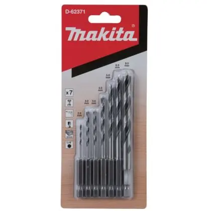 Sada vrtáků do dřeva MAKITA šestihran 1/4" 7 ks D-62371 Značkový
