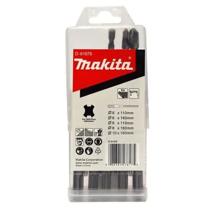 Autentický Sada vrtáků MAKITA SDS-Plus 6 ks D-61678