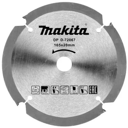 Pilový kotouč na vláknocement MAKITA PCD 165 x 20 mm 4 zuby Originální
