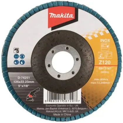 Lamelový kotouč MAKITA Zirkon 125 x 22,2 mm K120 Expresní Doručení