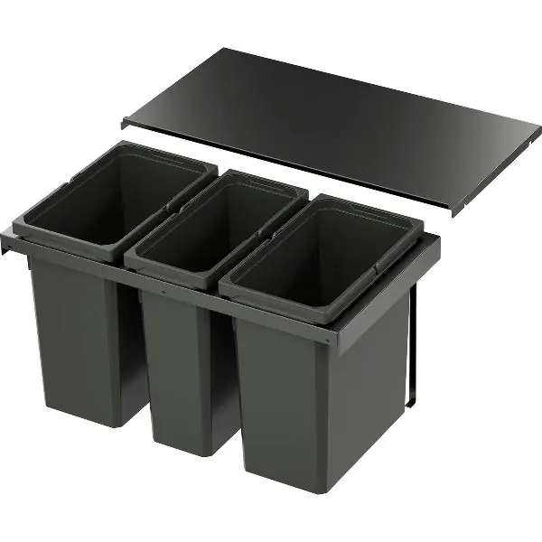 VS ENVI Flex Pro Systém na třídění odpadu KŠ 800 mm, 2×28/1×21 litrů, lávová Aktuální