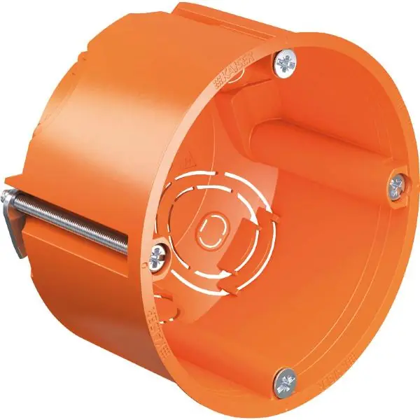 Akční Cena Elektroinstalační krabice do sádrokartonu, hloubka 46 mm, ø 68 mm, oranžová