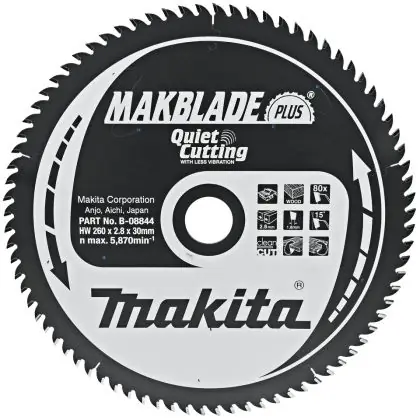 Pilový kotouč MAKITA MAKBLADE PLUS 260 x 30 x 2,8 mm 80 zubů Cenový Hit