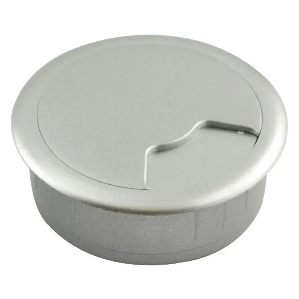 Dokud Zásoby Vydrží CONFURN Kabel. průchodka, kulatá, vestavba ø 60 mm, stříbrný plast RAL 9006