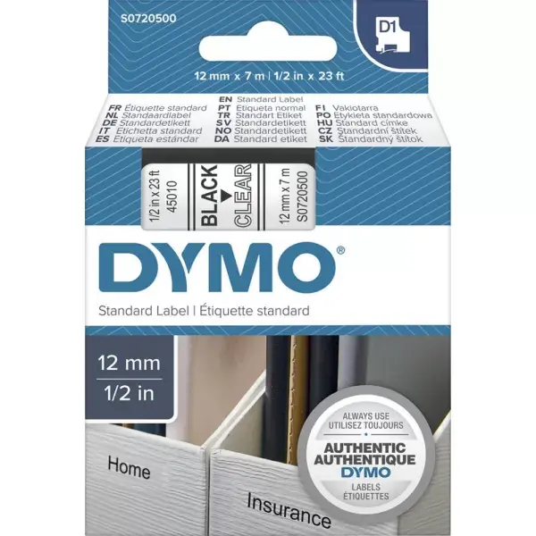 Popisovací páska D1 45018 černá/žlutá 12mmx7m DYMO Objednat Nyní
