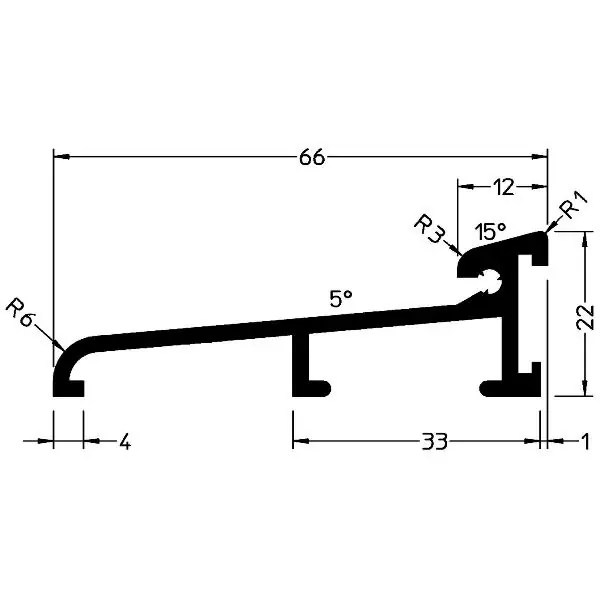 Ihned K Objednání GUTMANN dveřní práh Weser 66 6000 mm na míru 66 x 22 mm hliník stříbrný elox