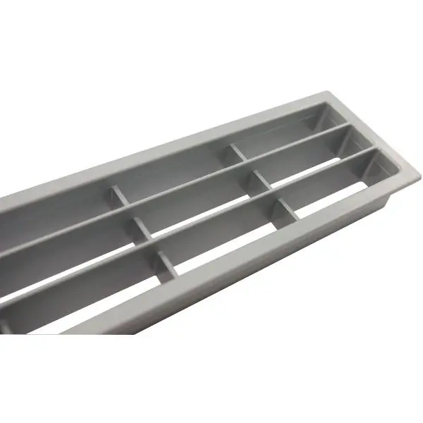Větrací mřížka délka 458 mm, šířka 65 mm, plast stříbřitý Autentický
