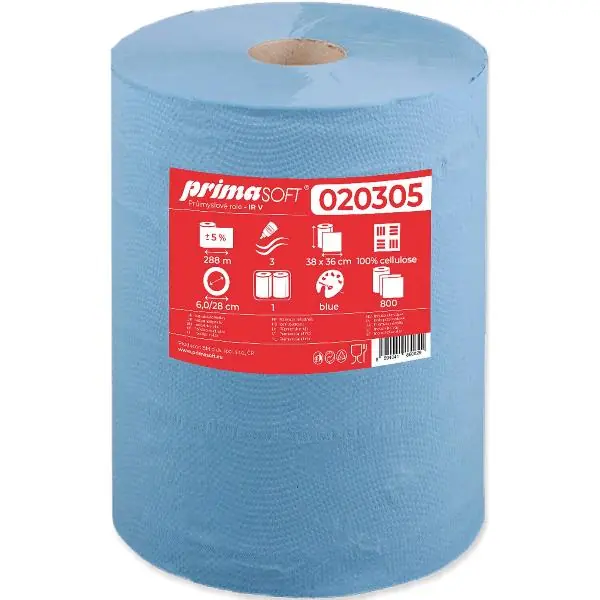 Super Cena Papírové utěrky v roli IR V primaSOFT modré 360 mm 3vrstvé obsah balení 1 role