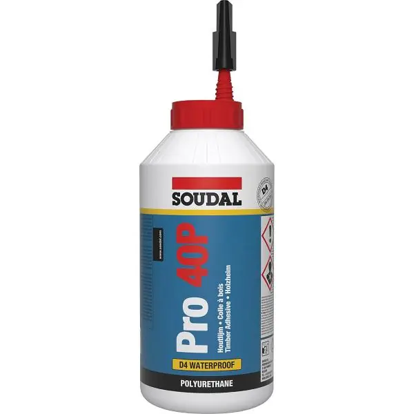 Akční Cena PU lepidlo na dřevo Soudal Pro 40P D4, 750 g, 15 minut