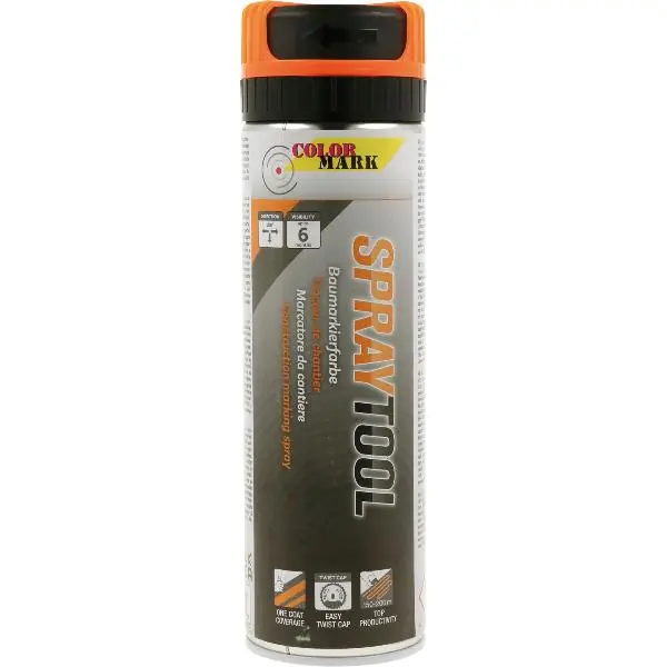 Značkovací sprej ColorMark Construction – SprayTool neonově oranžový 500ml Ověřený