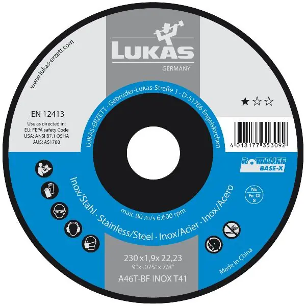 LUKAS řezný kotouč Base-X* rovný tvar 230 x 1,9 x 22,23 mm Nízká Cena