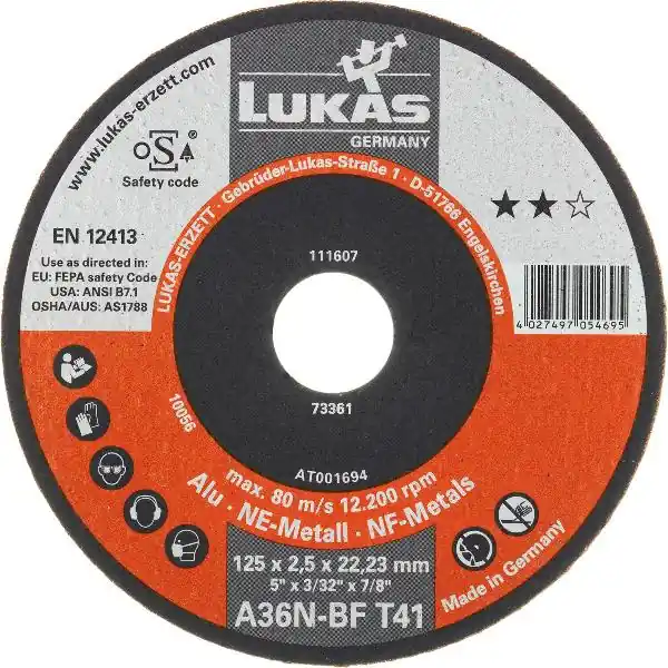 Novinka LUKAS řezný kotouč rovný T41 125 x 1,0 mm Alu Form 41