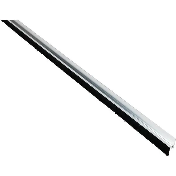 Akční Nabídka Dveřní těsnící kartáček s přímou lištou, 2000 mm, štětiny černé, alu natur