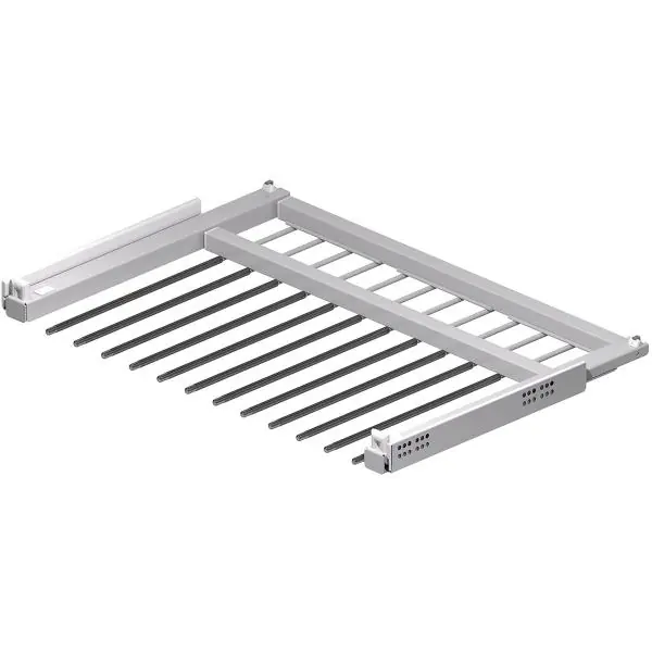 HETTICH držák na kalhoty Amari, světlá šířka 600-700mm, 10 držáků, ocel stříbrná Zlevněný
