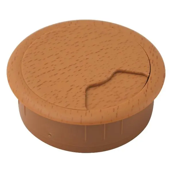 Poslední Šance CONFURN Kabel. průchodka, kulatá, vestavba ø 60 mm, plast buk