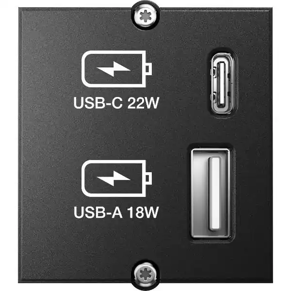 BACHMANN Keystone modul USB dvojitá nabíječka 1xUSB-A, 1xUSB-C max. 22W Výhodná Nabídka