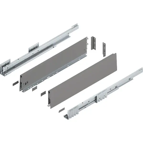 BLUM MERIVOBOX sada výška K, BLUMOTION B, 40kg, d.600, ind.šedá Aktuální