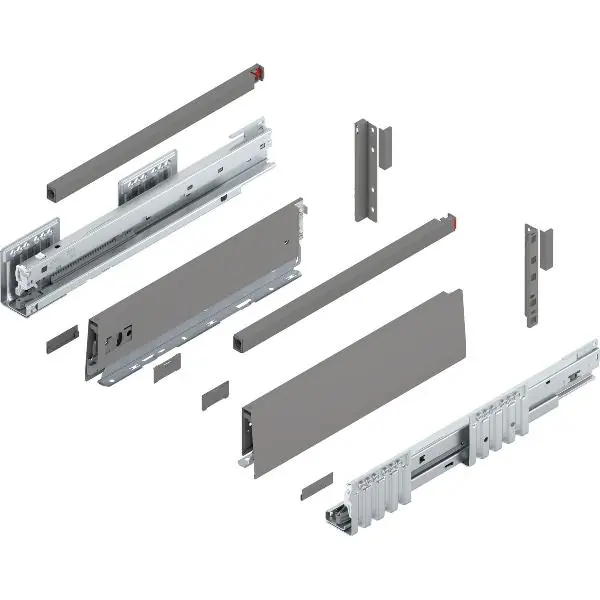 BLUM MERIVOBOX sada výška E-reling, BLUMOTION B, 40kg, délka 350mm,ind.šedá Akce