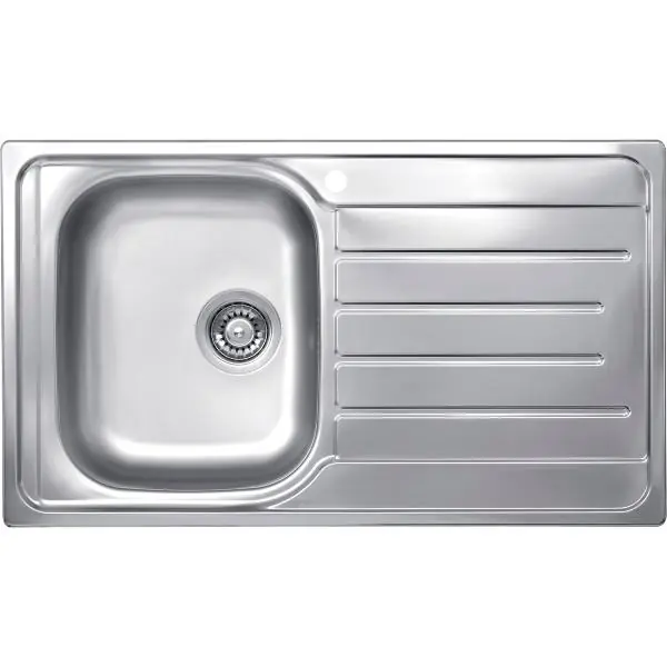 Nová Kolekce SOLIDO vestavný dřez EC 320, 860 x 500 mm odkap vpravo, nerez
