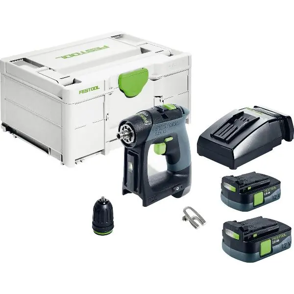 FESTOOL aku vrtací šroubovák CXS 12 2,5-Plus 10,8 V / 2,5 Ah (IEC) Li-Ion Must-Have