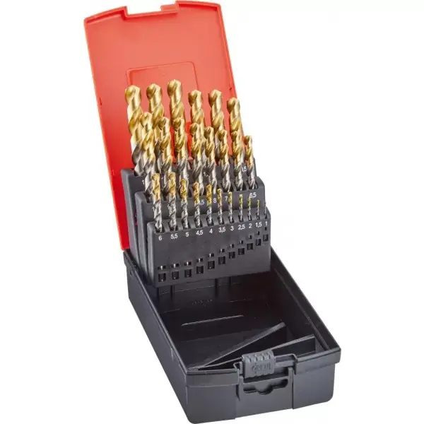 Aktuální Sada vrtáků do kovu DIN338 HSS TiN-TIP 1,0-13,0mm zvyšování o 0,5mm 25 ks. FORMAT