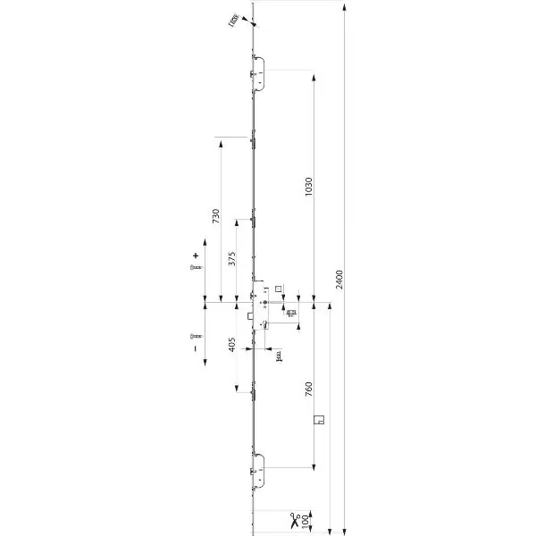 MACO vícebodový zámek Z-TF PT MF-3i.S. PZ92, DM55, 2400x16x3 mm (234774) Akční Nabídka