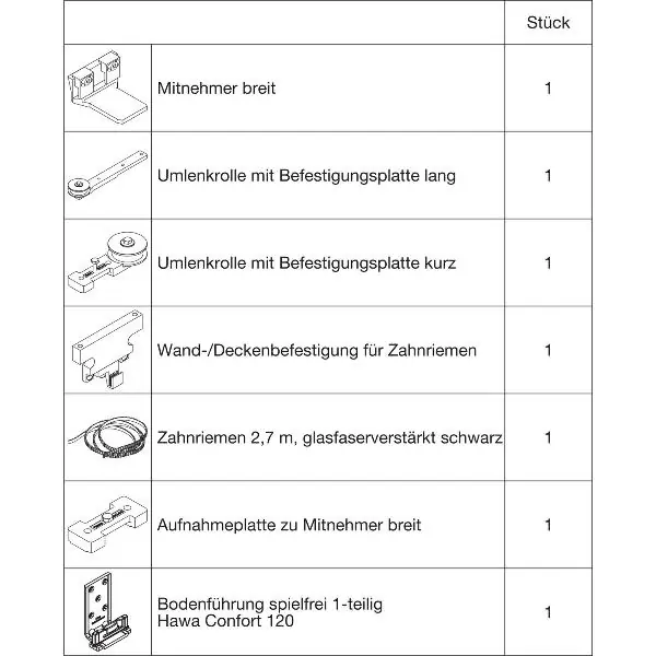 Výhodná Nabídka HAWA-Telescopic 80/2 teleskopické kování pro dřevo, 2 křídla šířka 500-1200 mm