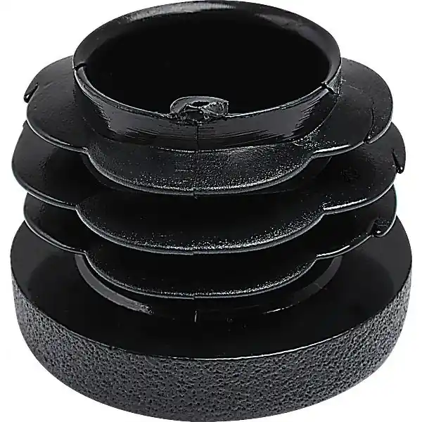 Kulatá krytka patky ø 18mm, tloušťka stěny 0,8-2,5 mm, plast černý Expresní Doručení