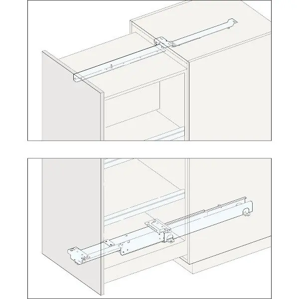Bezpečná Platba PEKA-FORTE skříňový výsuv délka 530mm, hloubka 535mm, ocel světle šedá RAL 7035
